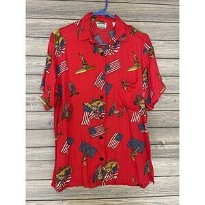 Separate Issue Men’s Stars & Stripes Button Up Shirt Size M USA Americana